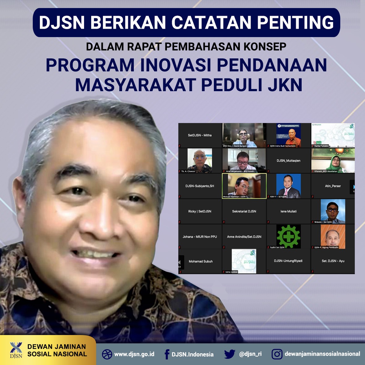 DJSN berikan catatan penting dalam rapat Pembahasan Konsep Program Inovasi Pendanaan Masyarakat Peduli JKN